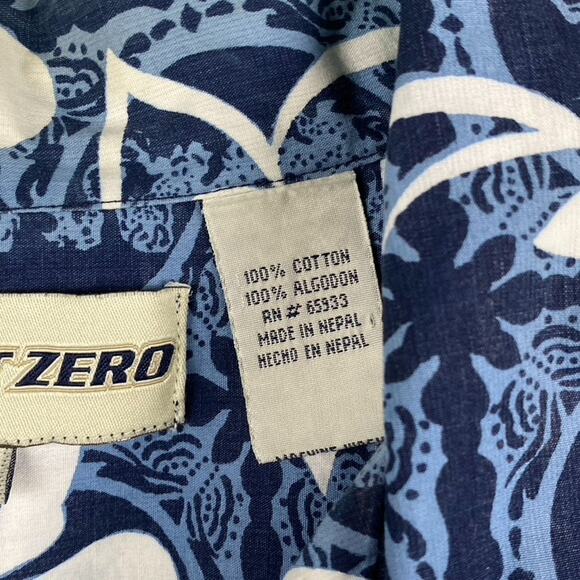 Point Zero Button Shirt Men's Large Y2K Hip Pop Causal Short Sleeve Summer - Picture 7 of 10